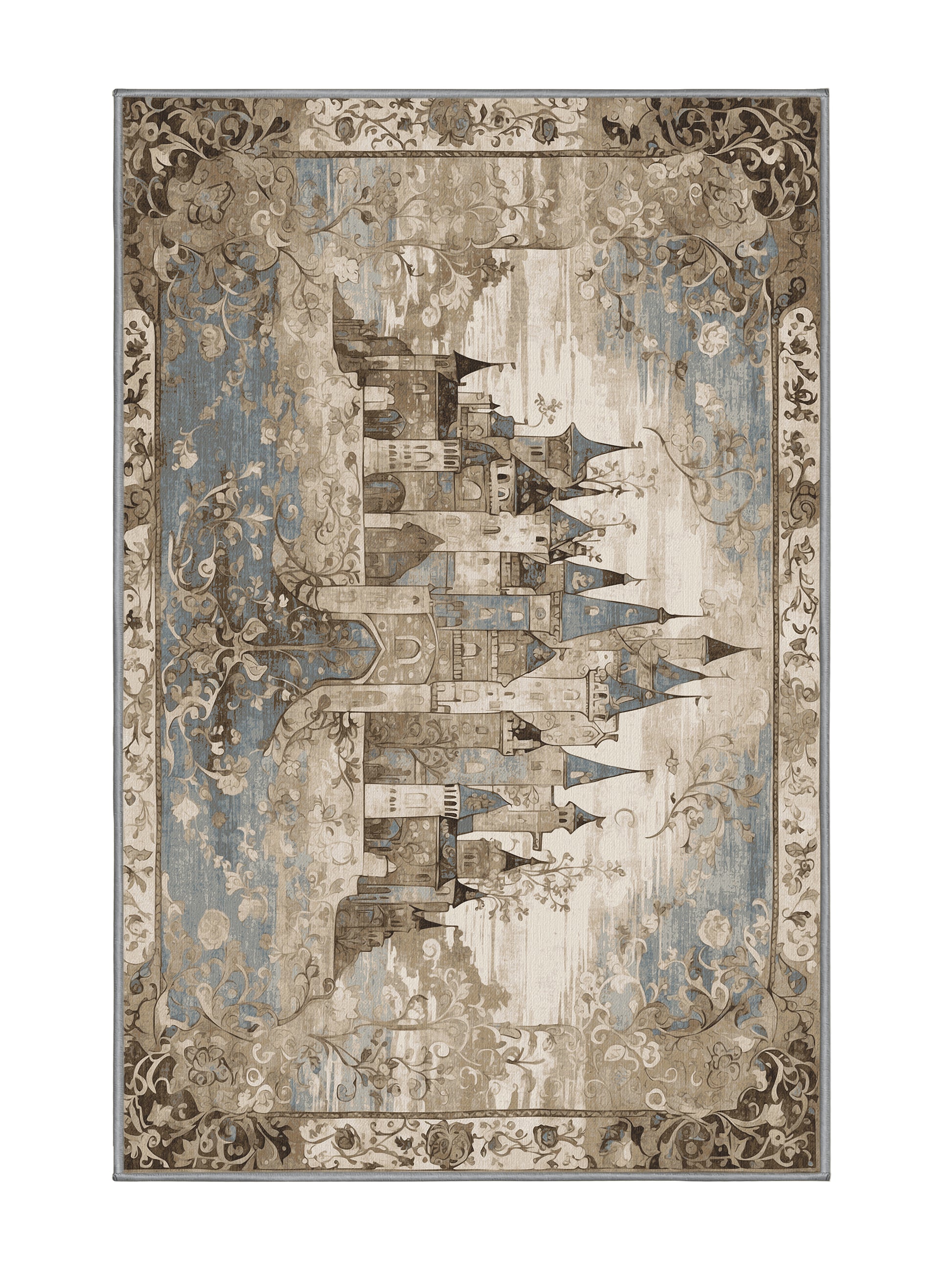Castle Chronicles Kingdom's Promise - Premium Sandstone Modern Area Rug | Plush & Washable Options | Rugolution Home Decor
