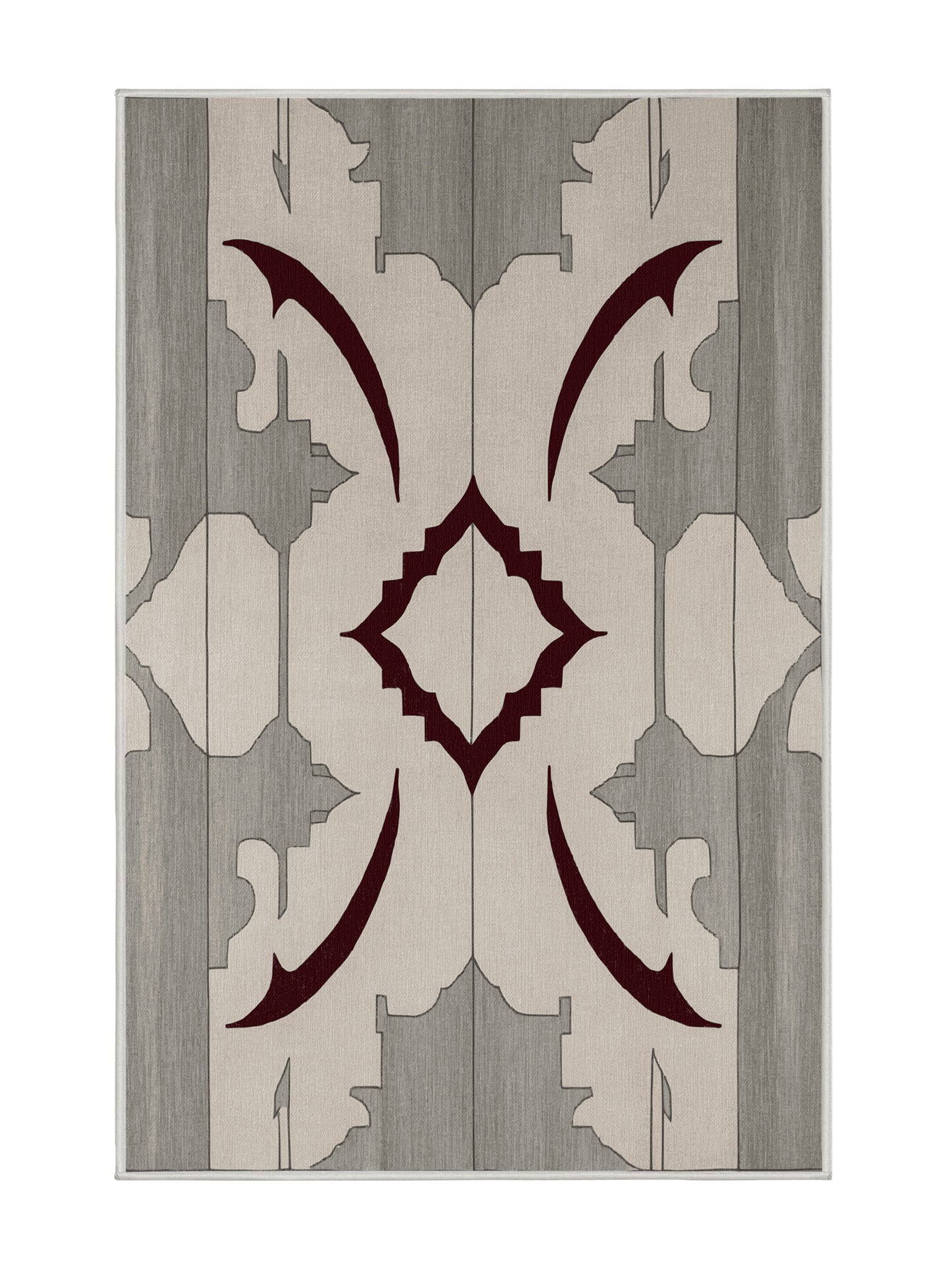 Crimson Geometry Fractured Axis - Premium Dark White Modern Area Rug | Plush & Washable Options | Rugolution Home Decor