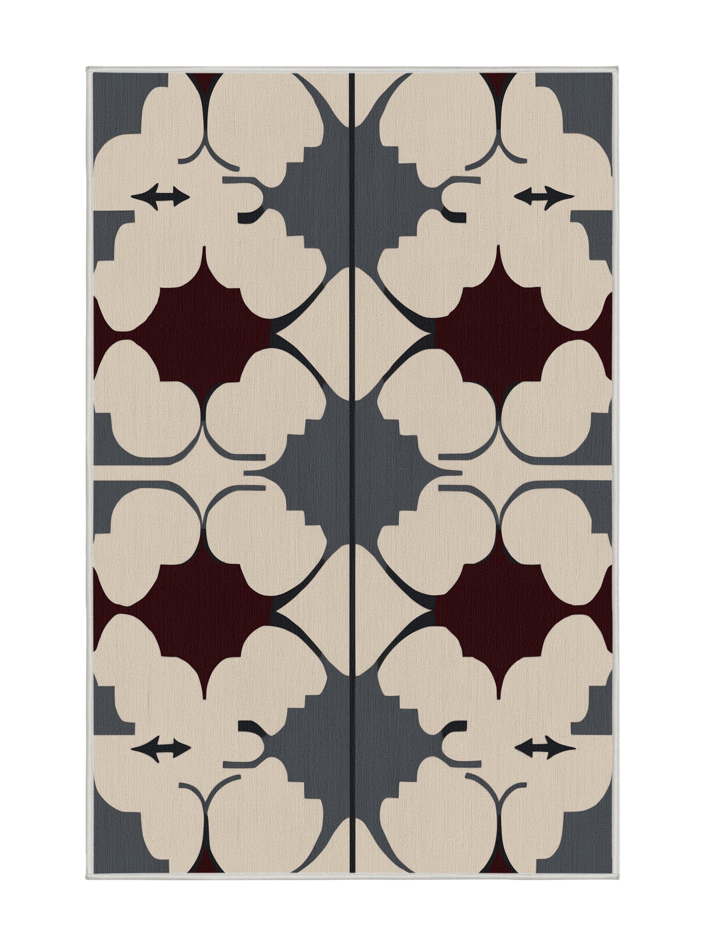 Crimson Geometry Meticulous Curve - Premium Dark White Modern Area Rug | Plush & Washable Options | Rugolution Home Decor