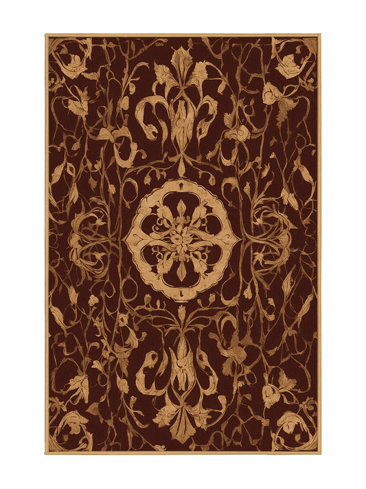 Glided Mythos Imperial Vine - Premium Bakers Brown Modern Area Rug | Plush & Washable Options | Rugolution Home Decor