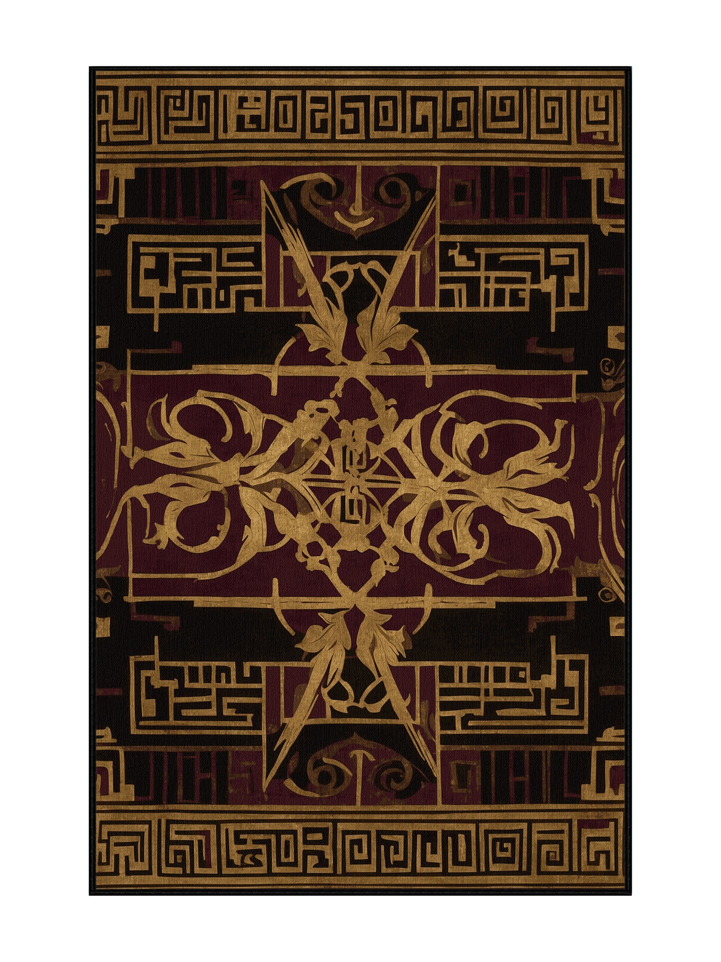 Glided Mythos Majestic Laurel - Premium Midnight Modern Area Rug | Plush & Washable Options | Rugolution Home Decor