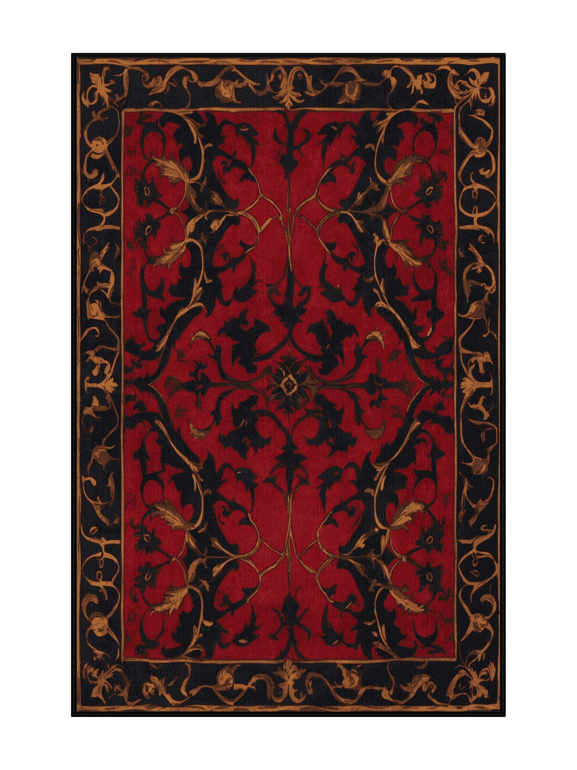 Glided Mythos Seraphic Bloom - Premium Charcoal Modern Area Rug | Plush & Washable Options | Rugolution Home Decor