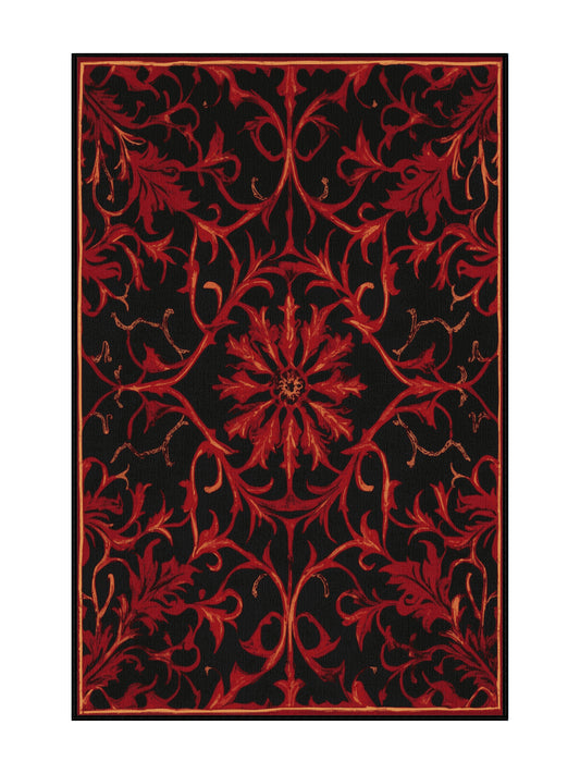 Glided Mythos Gilded Epiphany - Premium Old Burgundy Modern Area Rug | Plush & Washable Options | Rugolution Home Decor