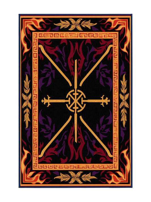 Glided Mythos Elysian Baroque - Premium Plum Purple Modern Area Rug | Plush & Washable Options | Rugolution Home Decor