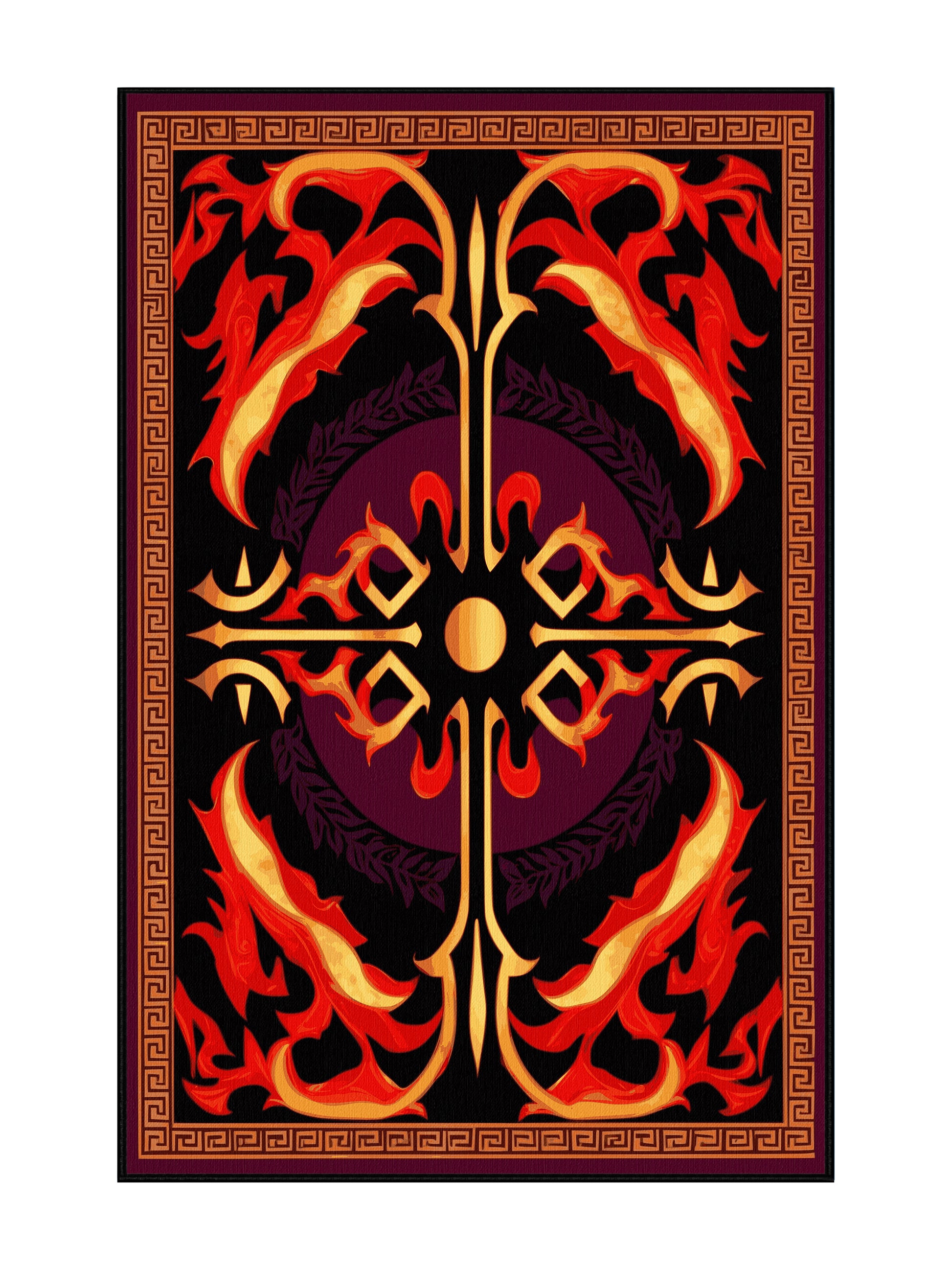 Glided Mythos Vine of Eternity - Premium Vermilion Modern Area Rug | Plush & Washable Options | Rugolution Home Decor