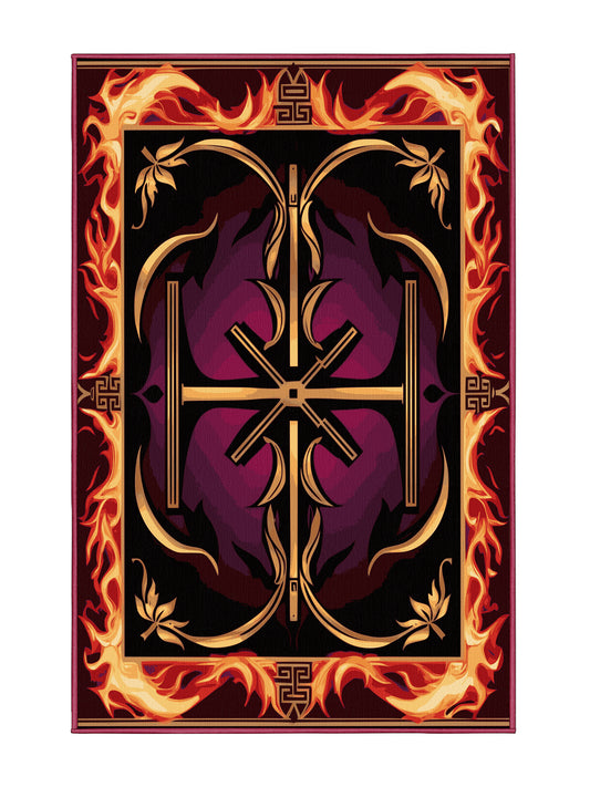 Glided Mythos Majestic Lattice - Premium Purple Lily Modern Area Rug | Plush & Washable Options | Rugolution Home Decor