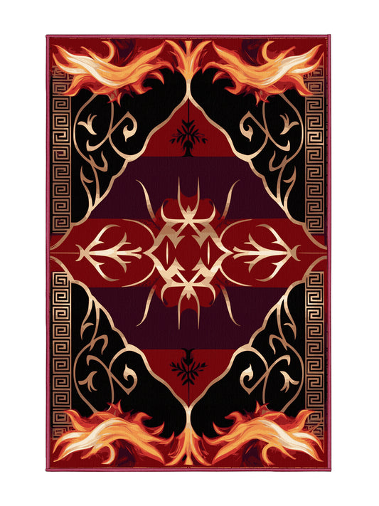 Glided Mythos Radiant Lyric - Premium Purple Lily Modern Area Rug | Plush & Washable Options | Rugolution Home Decor