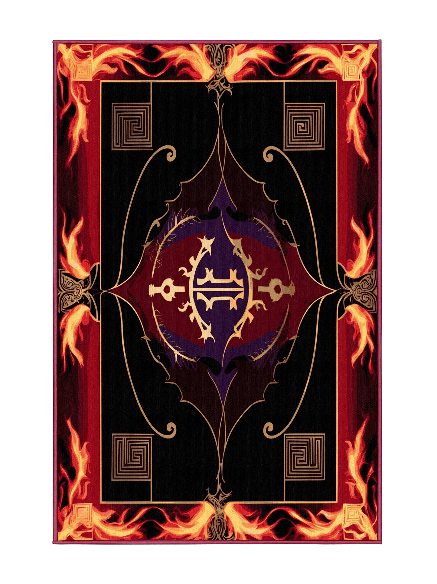 Glided Mythos Acanthus Crest - Premium Purple Lily Modern Area Rug | Plush & Washable Options | Rugolution Home Decor