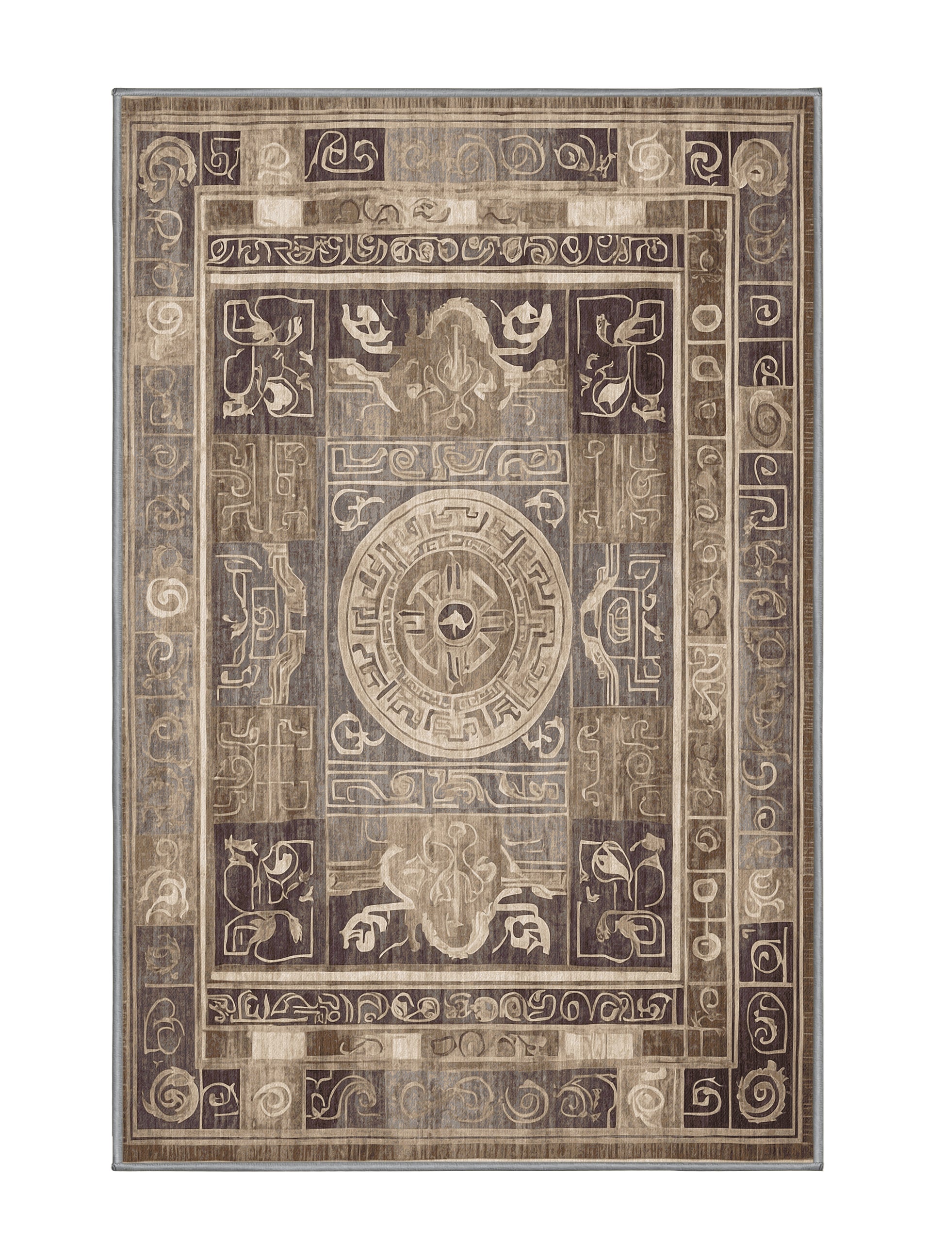 Hellenic Grandeurs Aegean Rhythm - Premium Sandstone Modern Area Rug | Plush & Washable Options | Rugolution Home Decor