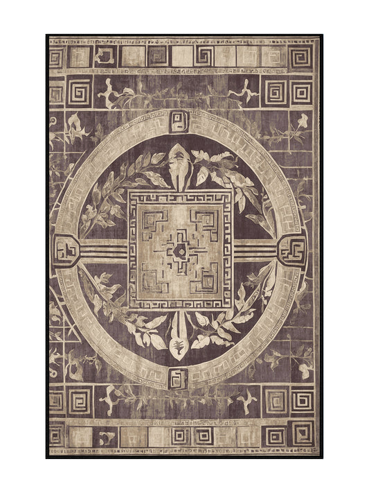 Hellenic Grandeurs Minotaur's Labyrinth - Premium Oil Modern Area Rug | Plush & Washable Options | Rugolution Home Decor