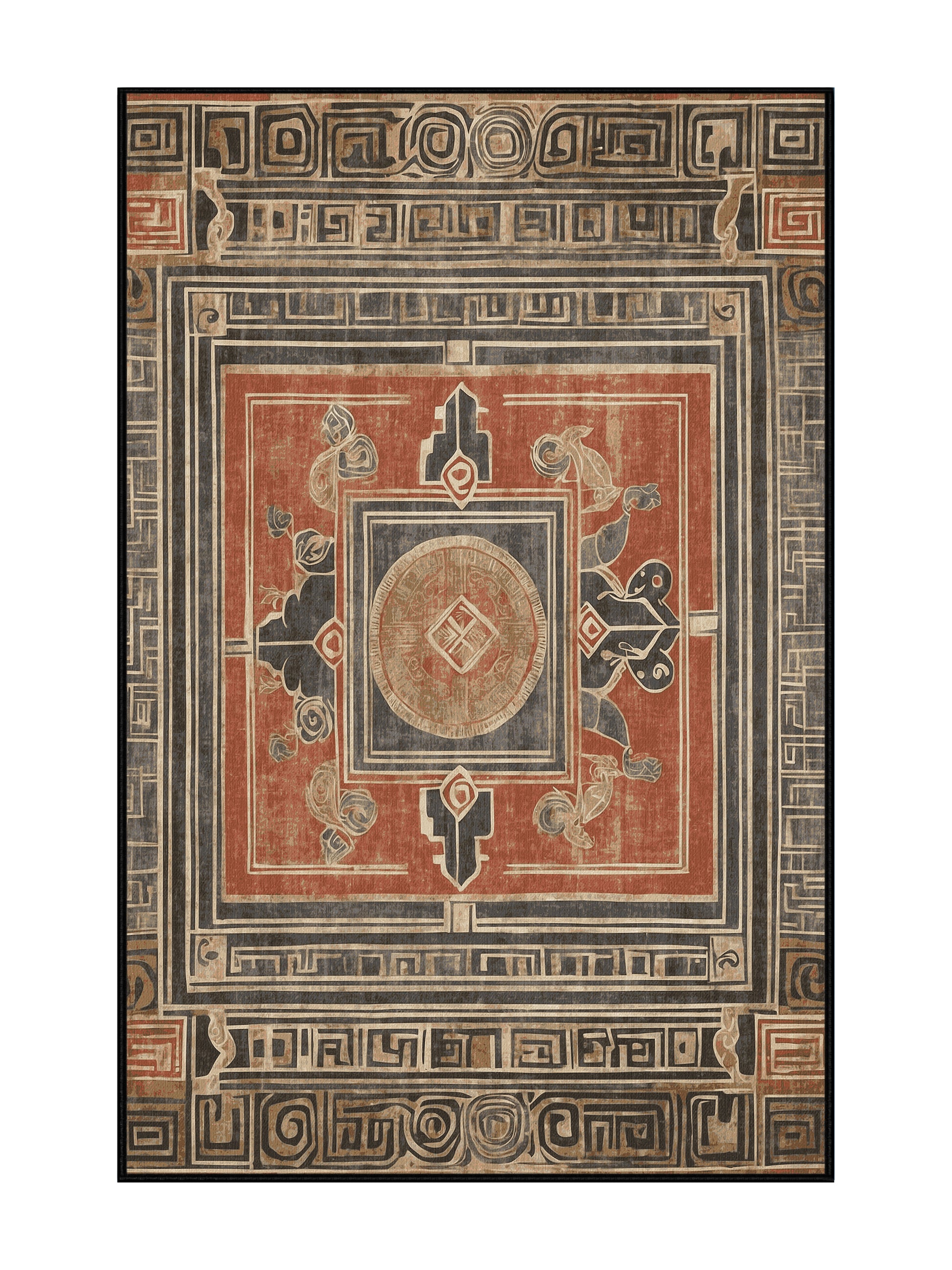 Hellenic Grandeurs Amphitrite's Flow - Premium Coffee Modern Area Rug | Plush & Washable Options | Rugolution Home Decor