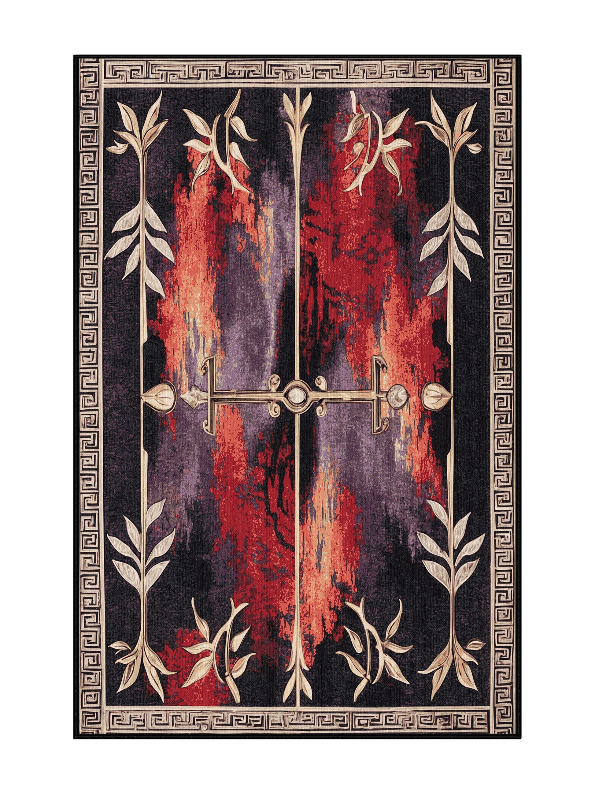 Hellenic Grandeurs Hera's Embrace - Premium Charcoal Modern Area Rug | Plush & Washable Options | Rugolution Home Decor