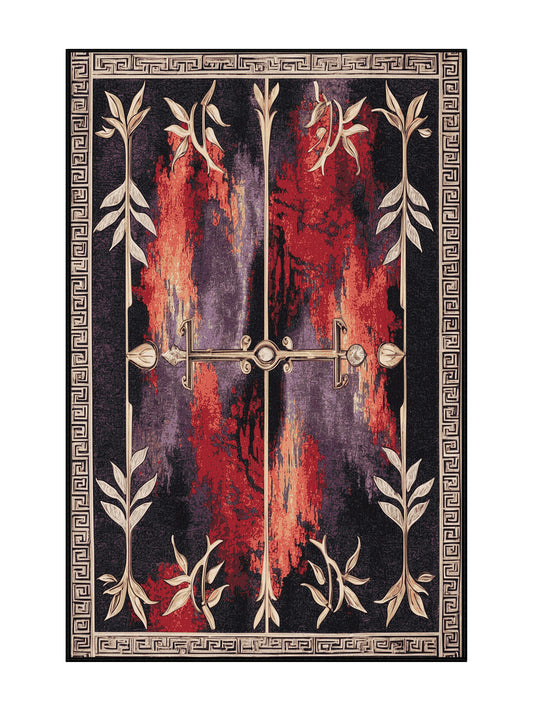 Hellenic Grandeurs Hera's Embrace - Premium Charcoal Modern Area Rug | Plush & Washable Options | Rugolution Home Decor