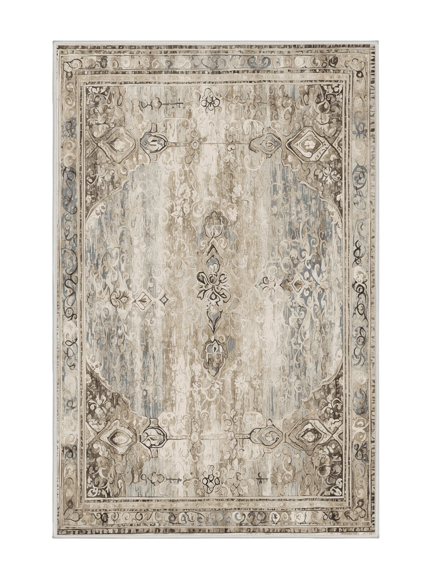 Heritage Mosaic Antique Whispers - Premium White Chocolate Modern Area Rug | Plush & Washable Options | Rugolution Home Decor