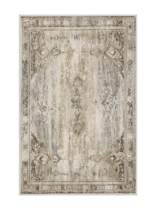 Heritage Mosaic Antique Whispers - Premium White Chocolate Modern Area Rug | Plush & Washable Options | Rugolution Home Decor