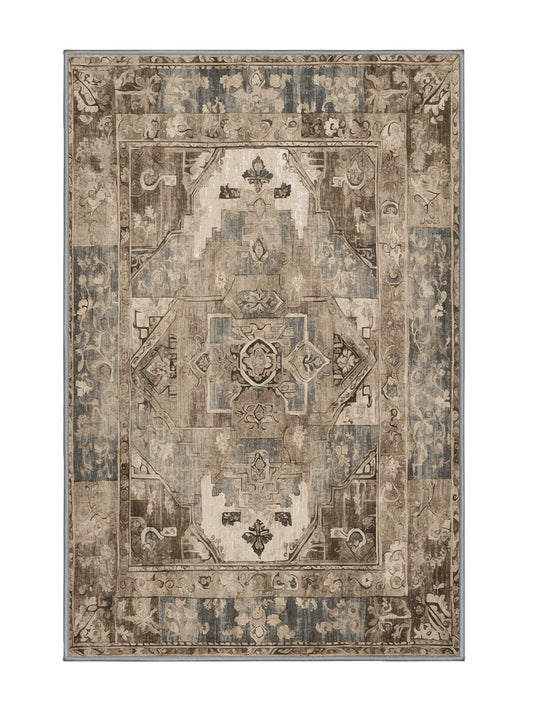 Heritage Mosaic Regal Splendor - Premium Sandstone Modern Area Rug | Plush & Washable Options | Rugolution Home Decor