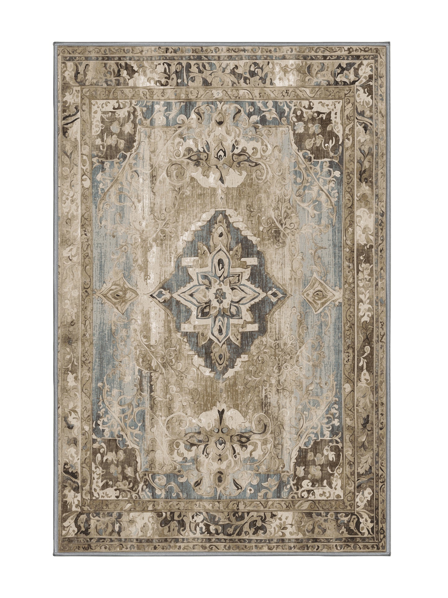 Heritage Mosaic Pastel Harmony - Premium Sandstone Modern Area Rug | Plush & Washable Options | Rugolution Home Decor