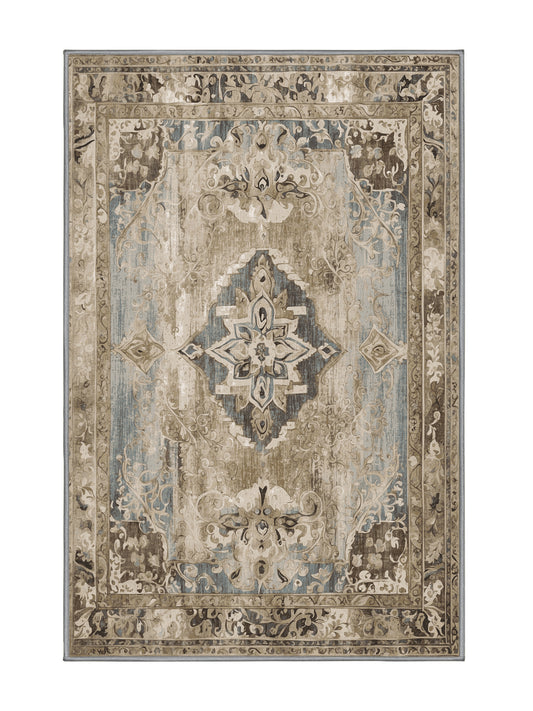 Heritage Mosaic Pastel Harmony - Premium Sandstone Modern Area Rug | Plush & Washable Options | Rugolution Home Decor