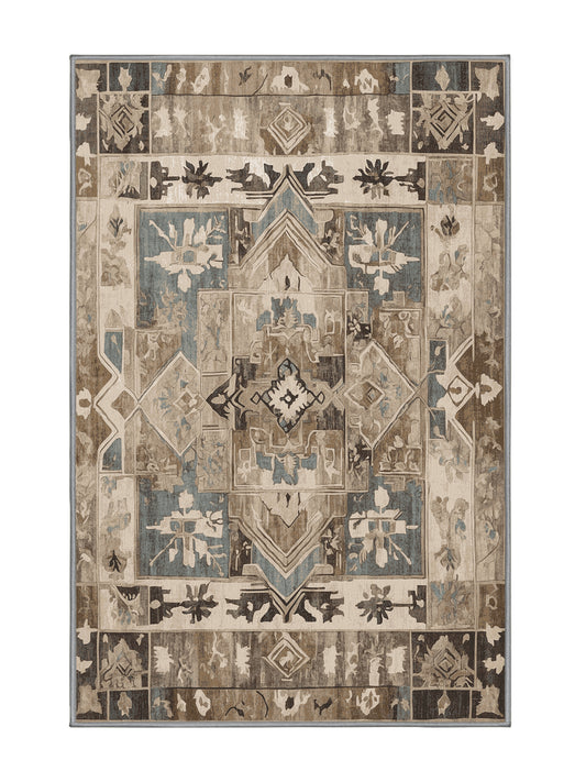 Heritage Mosaic Ethereal Heirloom - Premium Sandstone Modern Area Rug | Plush & Washable Options | Rugolution Home Decor