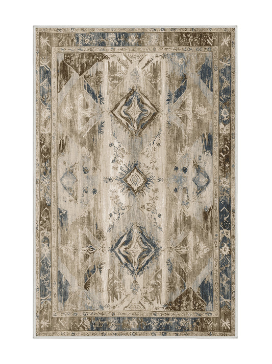 Heritage Mosaic Regal Flourish - Premium White Chocolate Modern Area Rug | Plush & Washable Options | Rugolution Home Decor