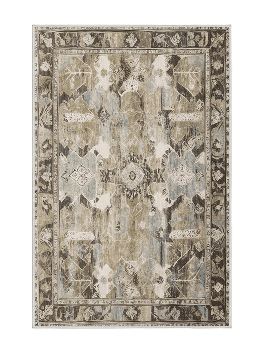 Heritage Mosaic Royal Insignia - Premium White Chocolate Modern Area Rug | Plush & Washable Options | Rugolution Home Decor