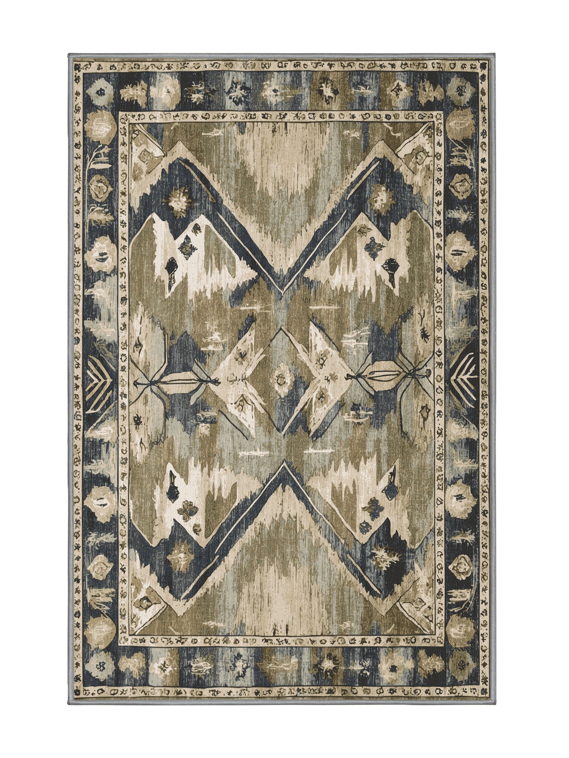 Heritage Mosaic Cultural Tapestry - Premium Army Brown Modern Area Rug | Plush & Washable Options | Rugolution Home Decor