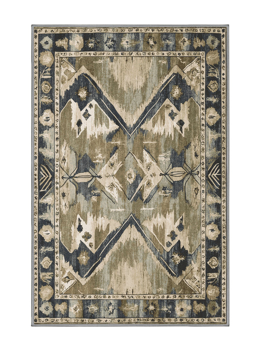 Heritage Mosaic Cultural Tapestry - Premium Army Brown Modern Area Rug | Plush & Washable Options | Rugolution Home Decor