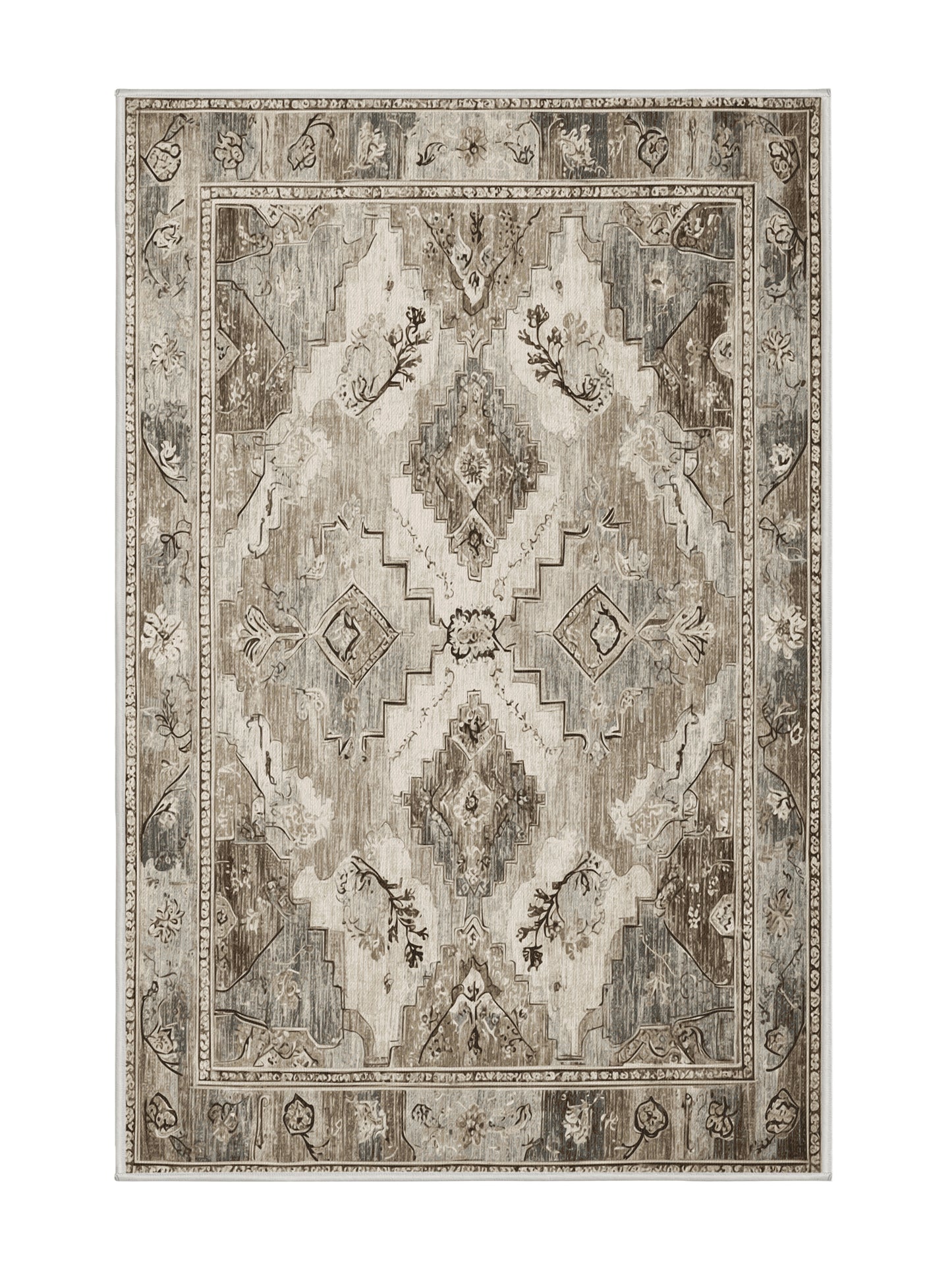 Heritage Mosaic Golden Legend - Premium White Chocolate Modern Area Rug | Plush & Washable Options | Rugolution Home Decor