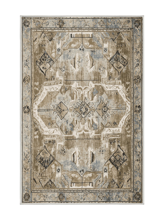 Heritage Mosaic Eternal Mosaic - Premium Ash White Modern Area Rug | Plush & Washable Options | Rugolution Home Decor