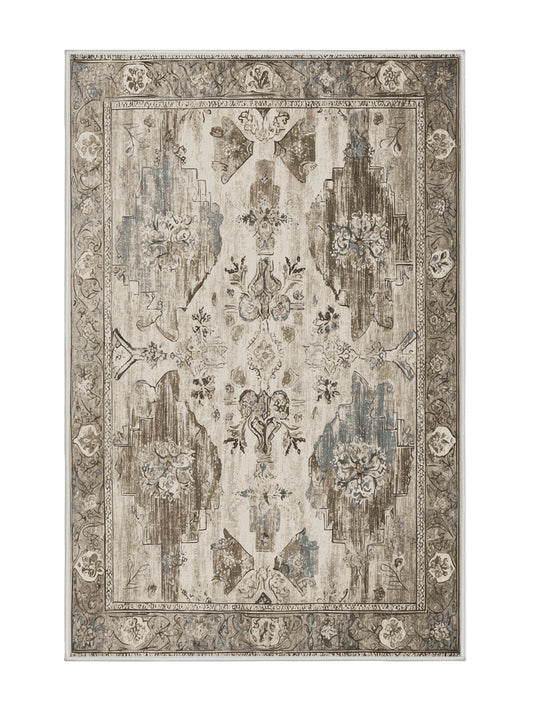 Heritage Mosaic Majestic Aura - Premium White Chocolate Modern Area Rug | Plush & Washable Options | Rugolution Home Decor