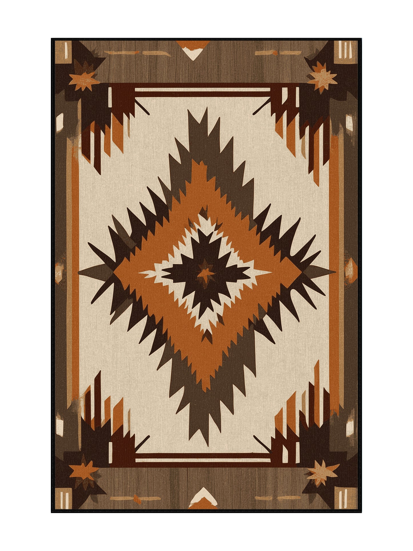 Heritage Southwest Desert Spirit - Premium Milk Chocolate Modern Area Rug | Plush & Washable Options | Rugolution Home Decor