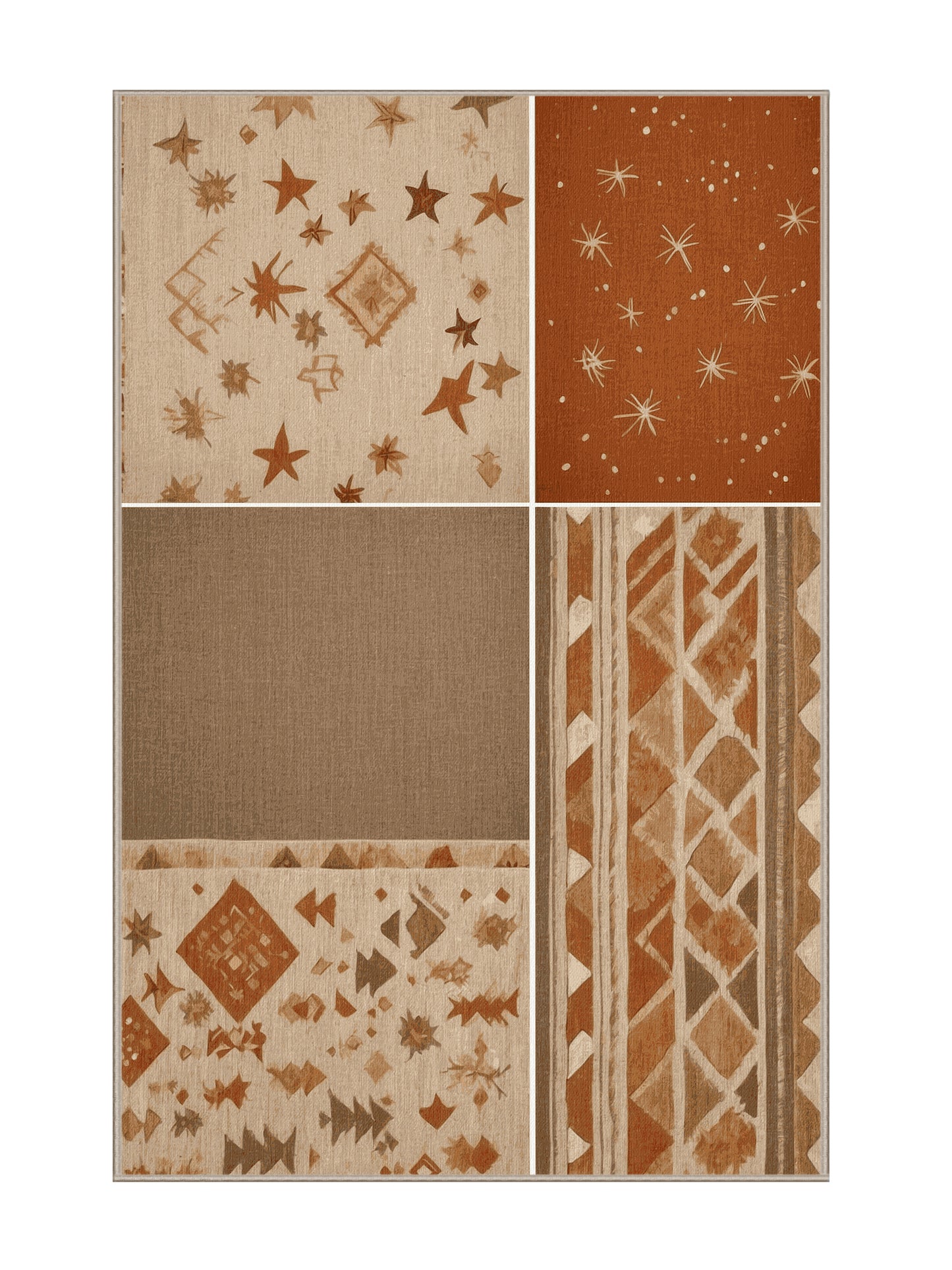 Heritage Southwest Sunburst Vista - Premium Tan (W3C) Modern Area Rug | Plush & Washable Options | Rugolution Home Decor
