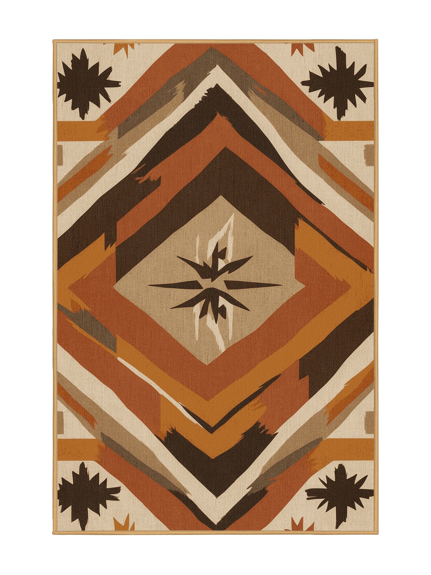 Heritage Southwest Sandstone Dreams - Premium Dark Gold Modern Area Rug | Plush & Washable Options | Rugolution Home Decor