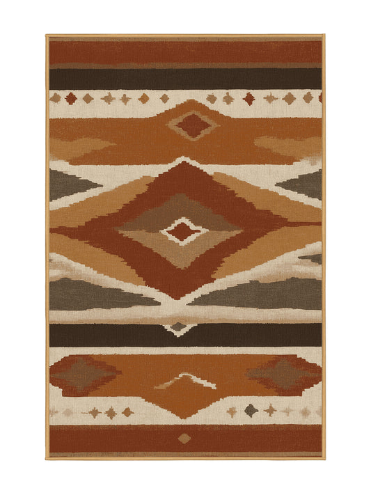 Heritage Southwest Copper Horizon - Premium Sepia Modern Area Rug | Plush & Washable Options | Rugolution Home Decor