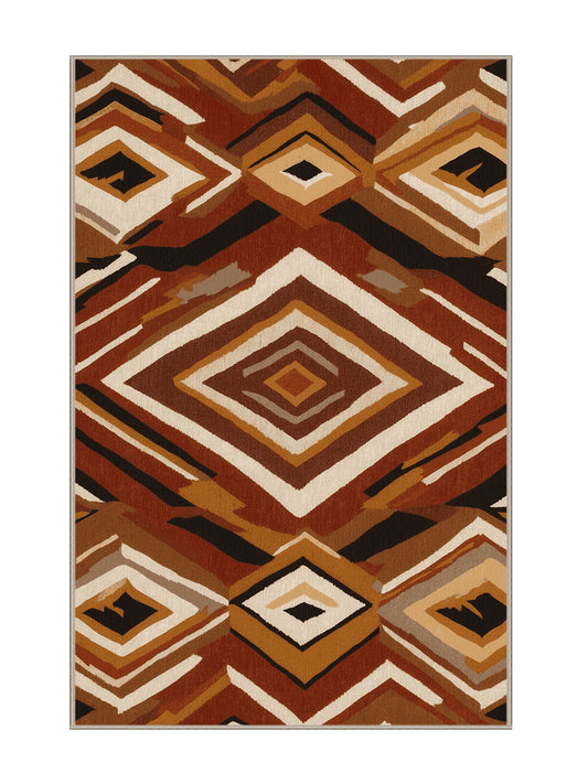 Heritage Southwest Whispering Mesa - Premium Sangria Modern Area Rug | Plush & Washable Options | Rugolution Home Decor