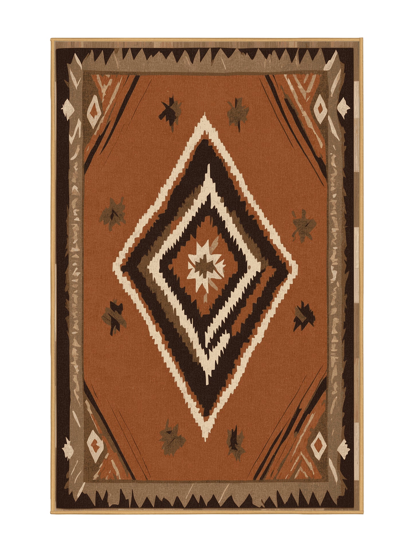 Heritage Southwest Sunlit Ridge - Premium Sepia Modern Area Rug | Plush & Washable Options | Rugolution Home Decor