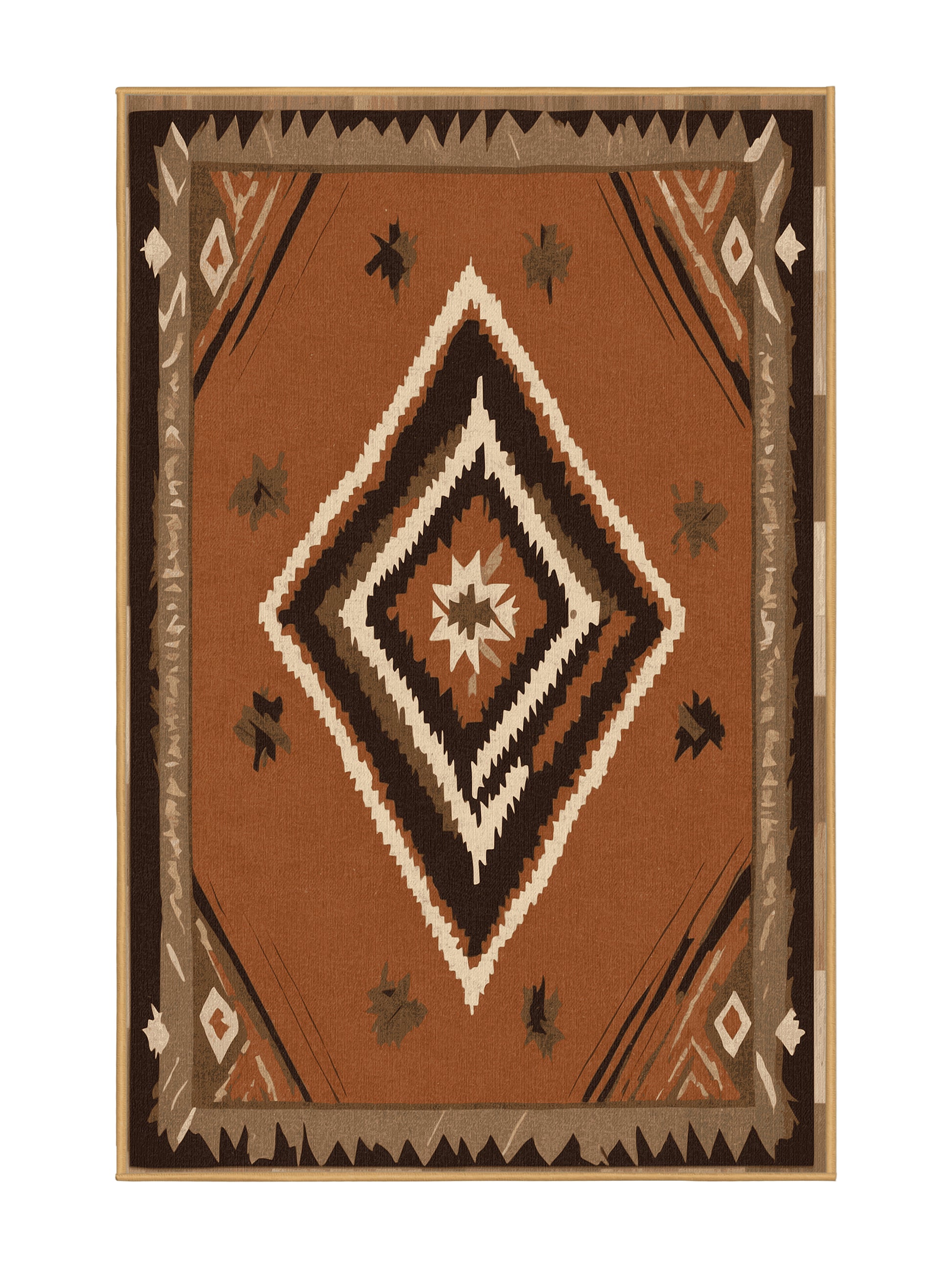 Heritage Southwest Sunlit Ridge - Premium Sepia Modern Area Rug | Plush & Washable Options | Rugolution Home Decor