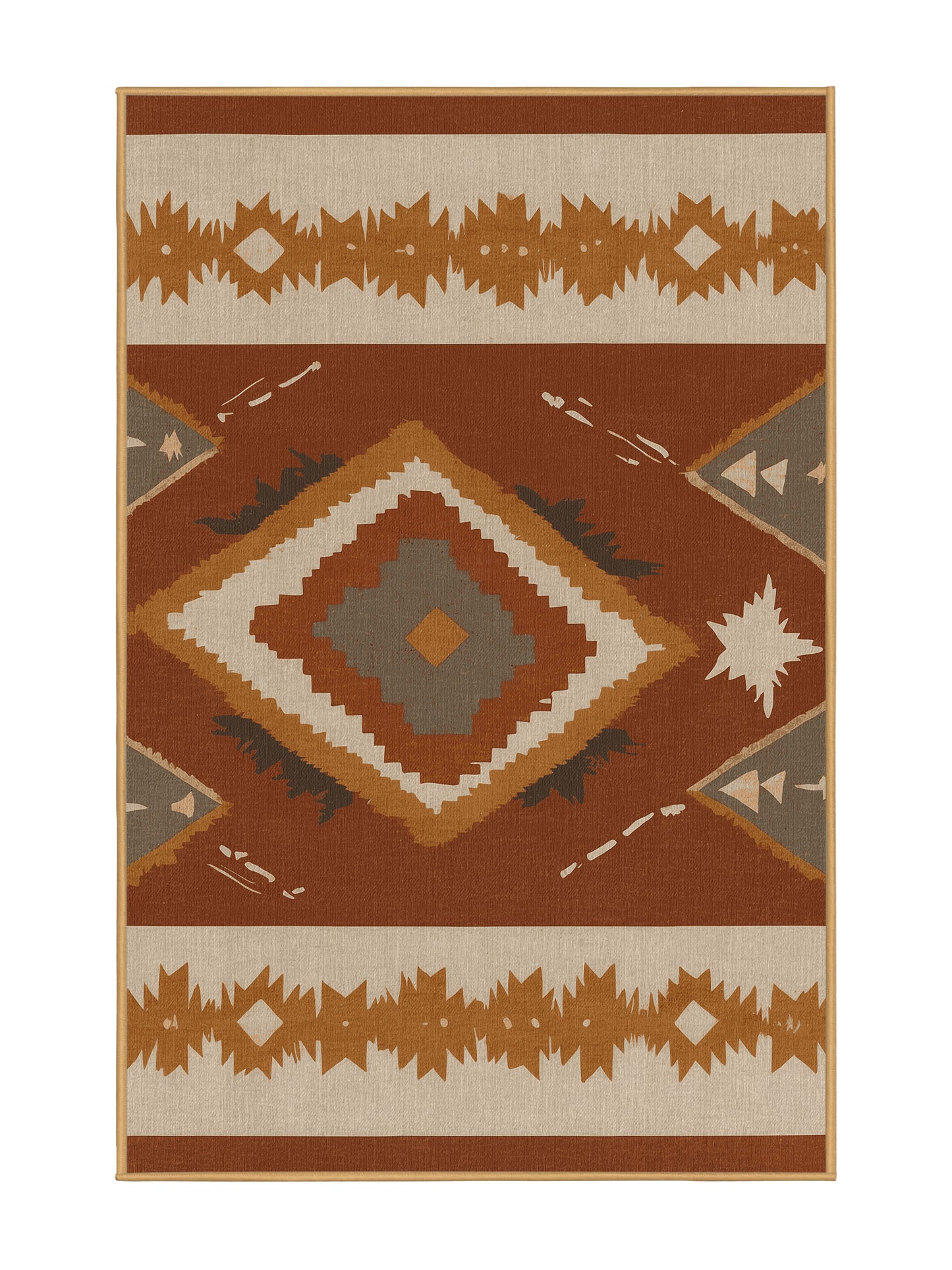 Heritage Southwest Dawn Glow - Premium Bakers Brown Modern Area Rug | Plush & Washable Options | Rugolution Home Decor