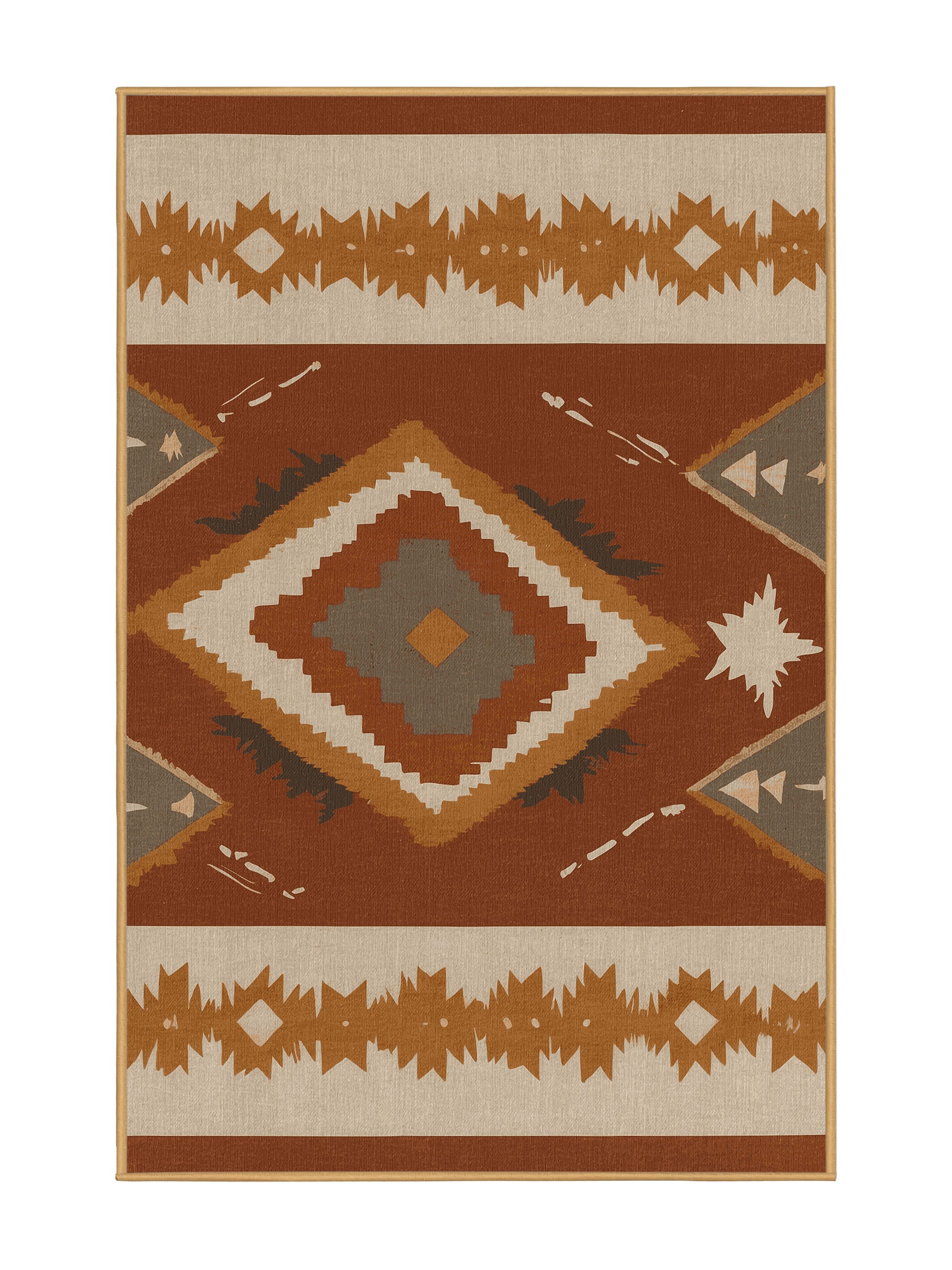 Heritage Southwest Dawn Glow - Premium Bakers Brown Modern Area Rug | Plush & Washable Options | Rugolution Home Decor