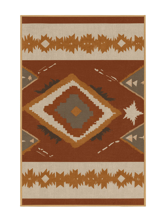 Heritage Southwest Dawn Glow - Premium Bakers Brown Modern Area Rug | Plush & Washable Options | Rugolution Home Decor