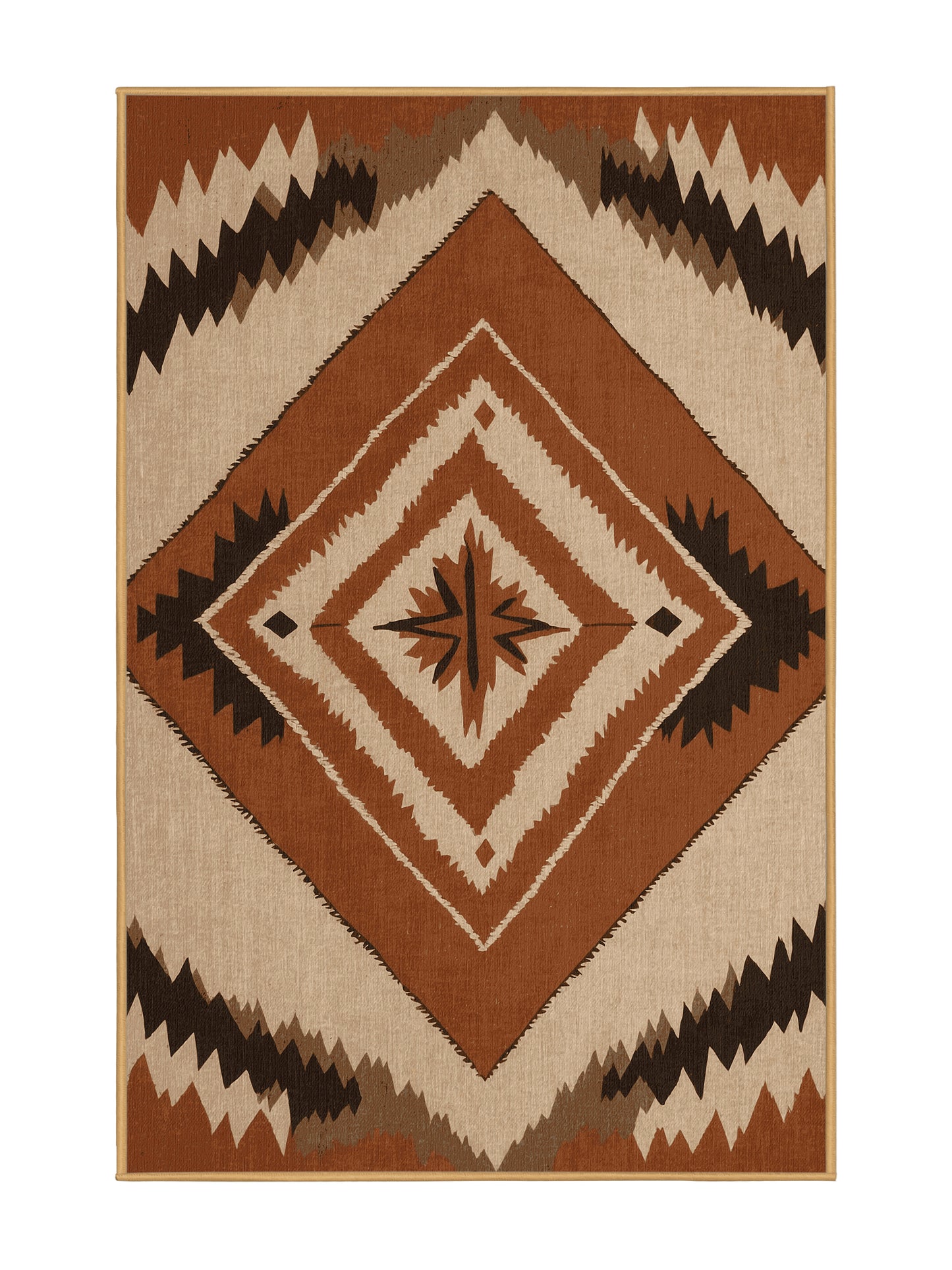 Heritage Southwest Painted Desert - Premium Sepia Modern Area Rug | Plush & Washable Options | Rugolution Home Decor