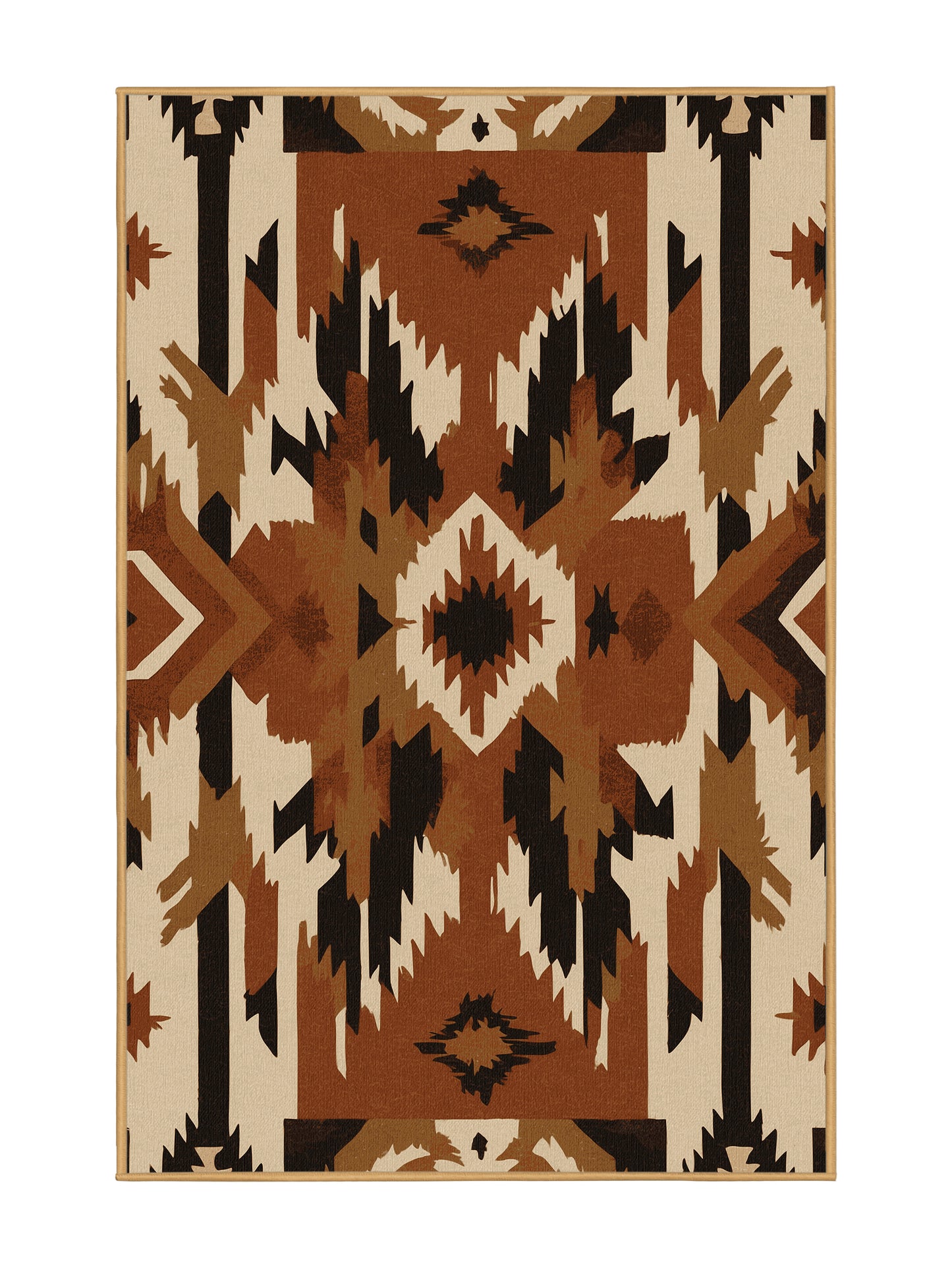 Heritage Southwest Nomadic Thread - Premium Bakers Brown Modern Area Rug | Plush & Washable Options | Rugolution Home Decor