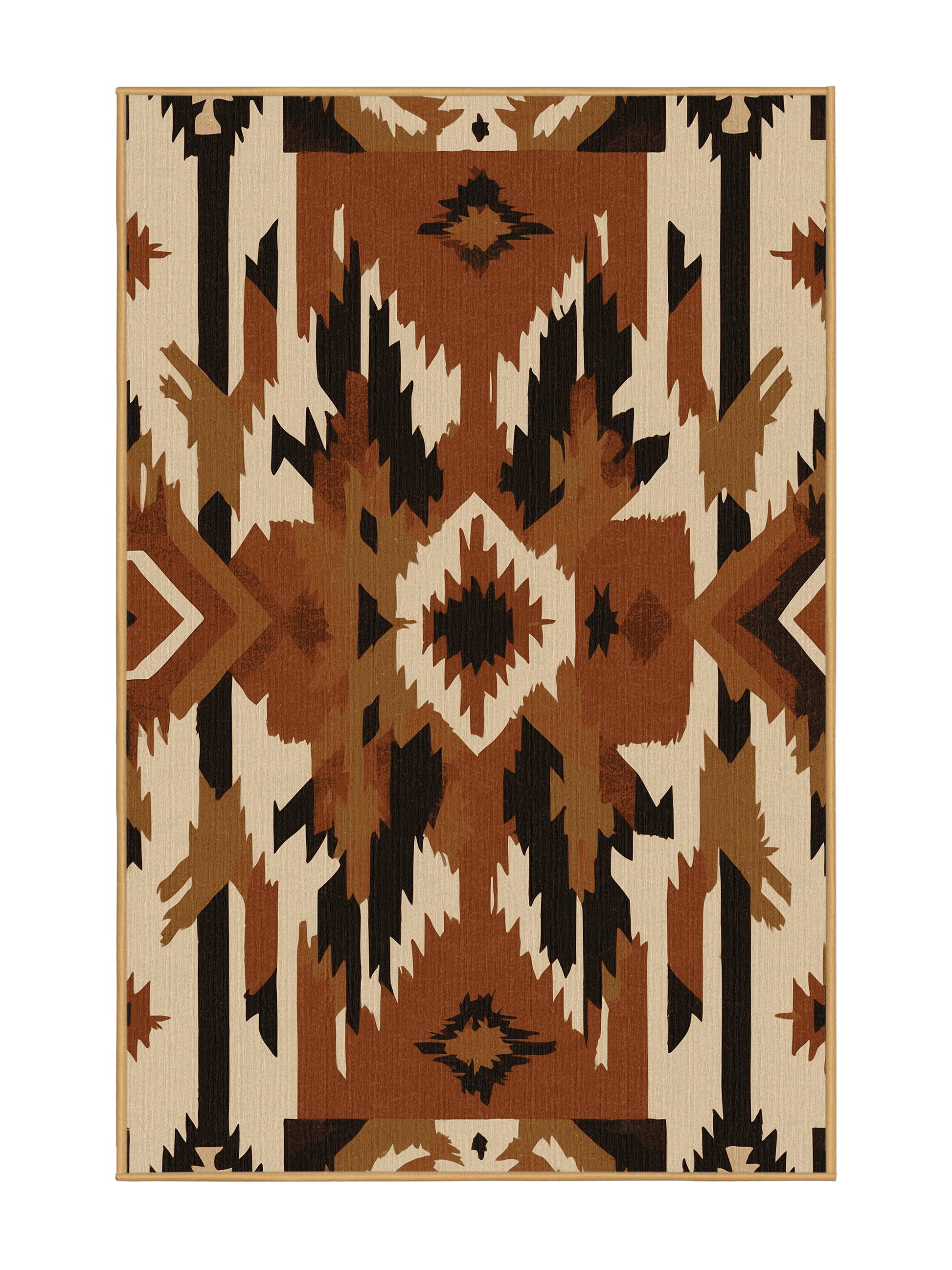 Heritage Southwest Nomadic Thread - Premium Bakers Brown Modern Area Rug | Plush & Washable Options | Rugolution Home Decor