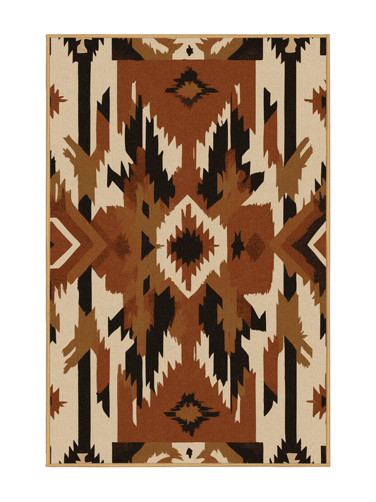 Heritage Southwest Nomadic Thread - Premium Bakers Brown Modern Area Rug | Plush & Washable Options | Rugolution Home Decor