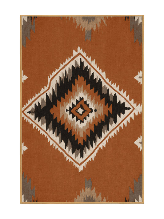 Heritage Southwest Wildflower Echo - Premium Sienna (W3C) Modern Area Rug | Plush & Washable Options | Rugolution Home Decor
