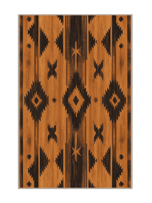 Heritage Southwest Prairie Steps - Premium Copper Modern Area Rug | Plush & Washable Options | Rugolution Home Decor