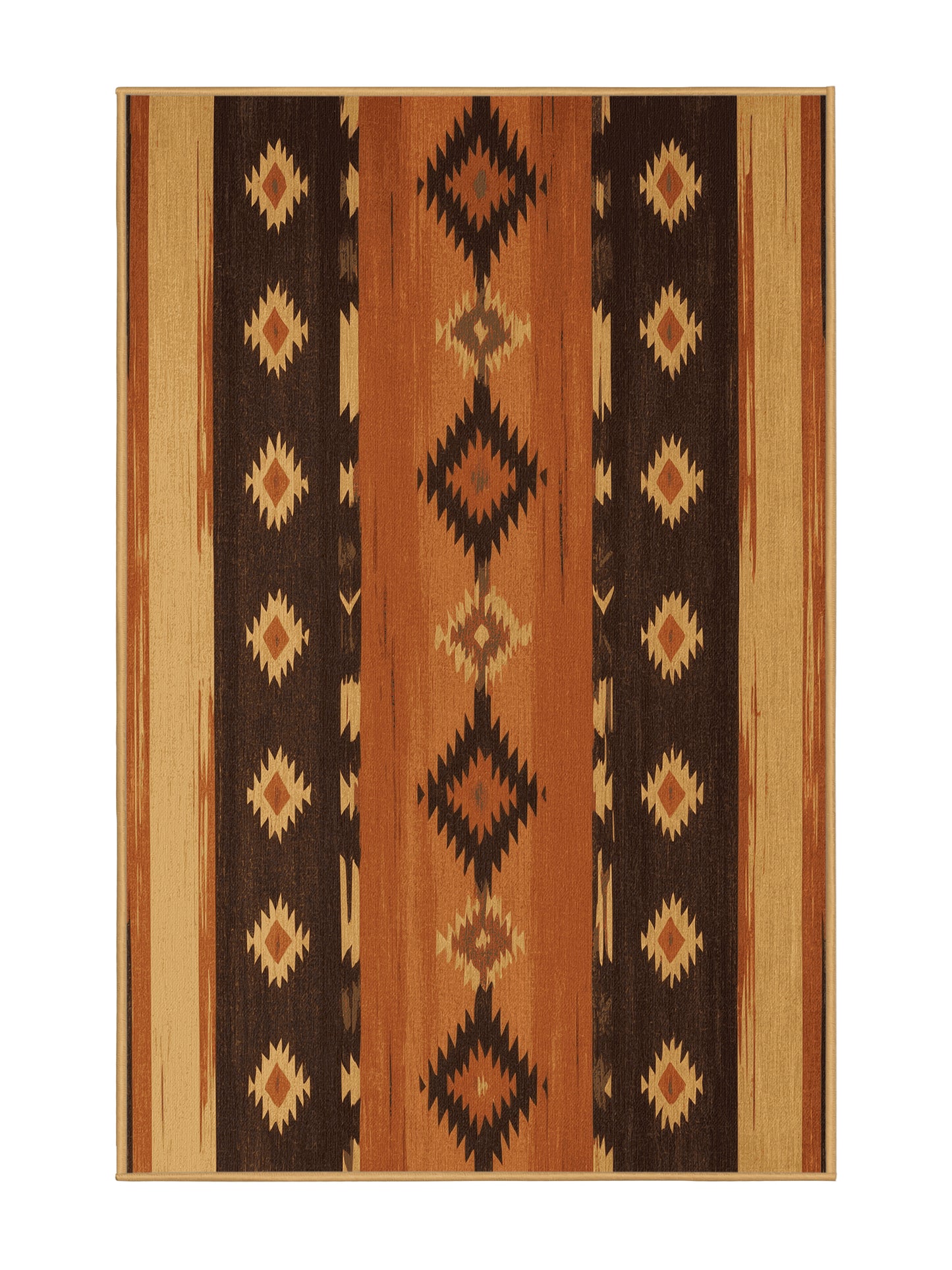 Heritage Southwest Plateau Threads - Premium Sienna (W3C) Modern Area Rug | Plush & Washable Options | Rugolution Home Decor