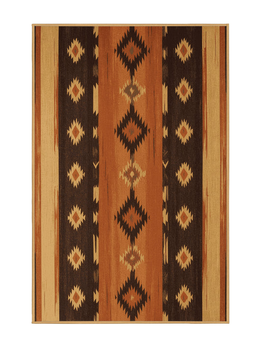 Heritage Southwest Plateau Threads - Premium Sienna (W3C) Modern Area Rug | Plush & Washable Options | Rugolution Home Decor