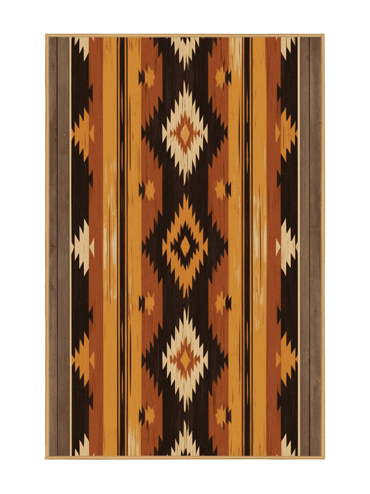 Heritage Southwest Sacred Canyon - Premium Sepia Modern Area Rug | Plush & Washable Options | Rugolution Home Decor