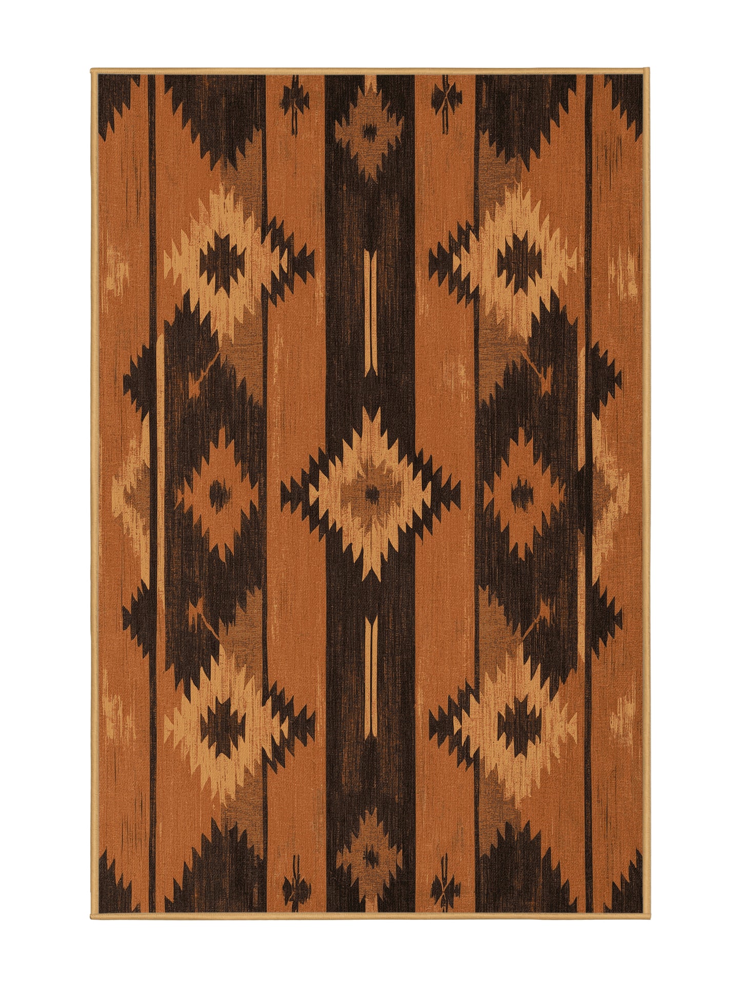 Heritage Southwest Lost Pueblo - Premium Sienna (W3C) Modern Area Rug | Plush & Washable Options | Rugolution Home Decor